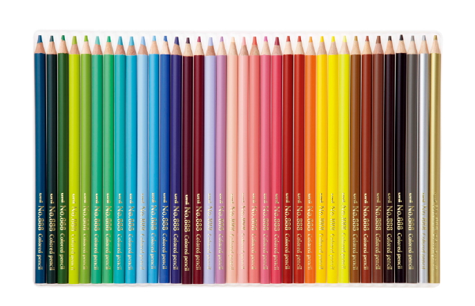 三菱鉛筆 色鉛筆 uni NO.880 24色 - 画材